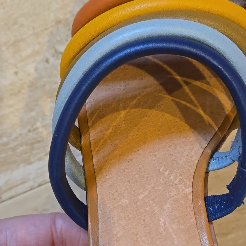 Madewell The Addie High Heel Multi-Color Strappy Mule - Picture 7 of 12